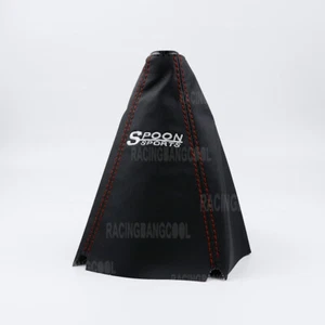 Universal Racing Spoon PVC Manual Shift Boot Shift Knob Cover With Red Stitching - Picture 1 of 3
