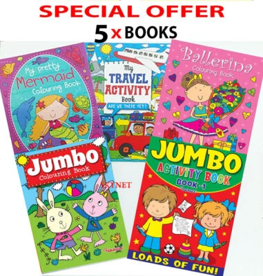 A4 Kids BOYS GIRLS CHILDREN Colouring Activity Book Books Travel Fun - Image 1 of 4