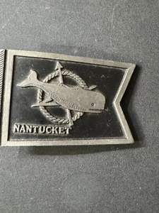 Natucket Whale Belt Buckle Solid Pewter - Picture 1 of 5
