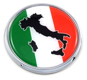Italy Italia Italian Flag 2.75" Car Chrome Round Emblem Decal 3D badge - Imagen 1 de 6