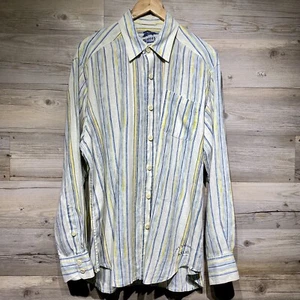 Tommy Bahama Relax Linen Shirt Waterway Stripe Mens Large Multicolor Button-Up - Picture 1 of 11