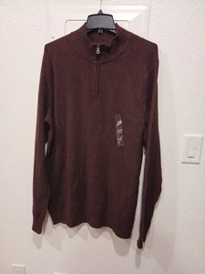 MAGLIONE UOMO CROFT & BARROW GUARTER ZIP COLORE BORDEAUX TAGLIA XL - Foto 1 di 11