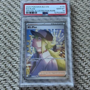 Juego de cartas coleccionables Pokémon N's Plan 170/086 SIR Black Bolt PSA 10 GEM MT - Imagen 1 de 2