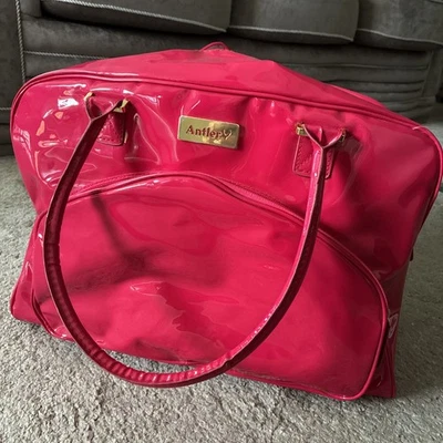 Hellrosa GEWEIH Reisetasche PVC Fronttasche Innentaschen Reißverschluss Urlaub - Bild 1 von 4