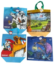 Lotto 4 Shopping Bag Riutilizzabili Edizione Limitata Collezione Porto Rico - Foto 1 di 8