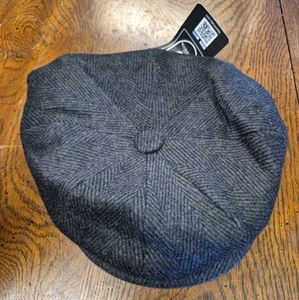 Chapeau Gatsby homme neuf en laine mélangée tweed à chevrons époque taille M. - Photo 1/6