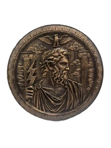 8 "x 8" Zeus Gott des Donners 3D Skulptur Wandkunst Runde Plakette Griechische Mythologie - Bild 1 von 8