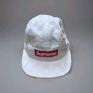 Supreme 5 Panel Checkered White Strapback Adjustable Hat Box Logo - Picture 1 of 9