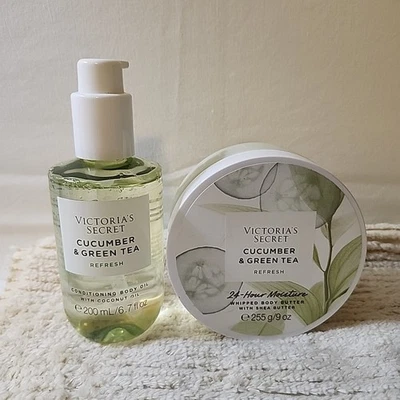 VICTORIA'S SECRET PEPINO CHÁ VERDE CONDICIONADOR CORPO Óleo e MANTEIGA CORPORAL-NOVO - Imagem 1 de 4