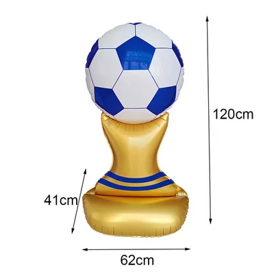 Globo de papel aluminio de pie para niños tema de fútbol fiesta de cumpleaños baby shower decoración Foto 1 de 4