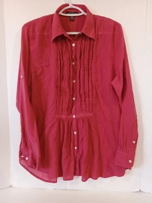 Ralph Lauren Jeans LRL Campesino Top Mujer L Rosa Rojo Bebé Muñeca Túnica Manga Larga  Foto 1 de 4