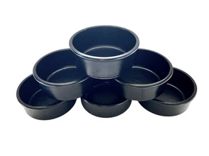 6 xBlack CERMER Tapas Flan Dishes Quiche Tart - Oven, Freezer and Microwave Safe - Picture 1 of 14