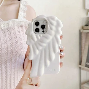 Funda de teléfono de silicona con ala de ángel blanca perla brillante para iPhone 17 ProMax/Air-13 - Imagen 1 de 9