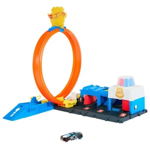 Spielzeugauto Schienen Set, Super Polizeistation Spielset mit Maßstab 1:64 Die-Cast Fahrzeug... - Bild 1 von 7