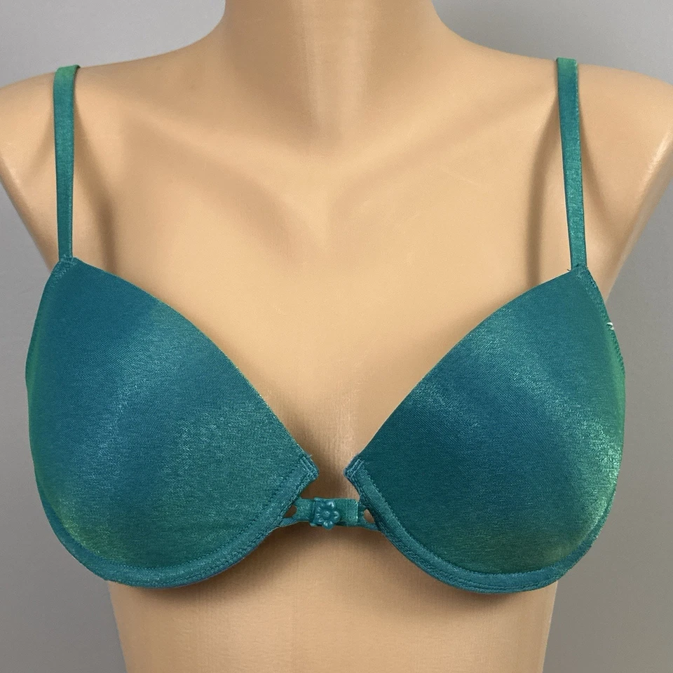 Sujetador push up vintage Lily of France estilo 36B 1729 1773 cierre frontal iridiscente Foto 1 de 4