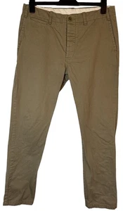 Buck Mason Officer Pants Mens 33x31 Khaki Brown Slub Twill Khaki Chino Straight - Picture 1 of 12
