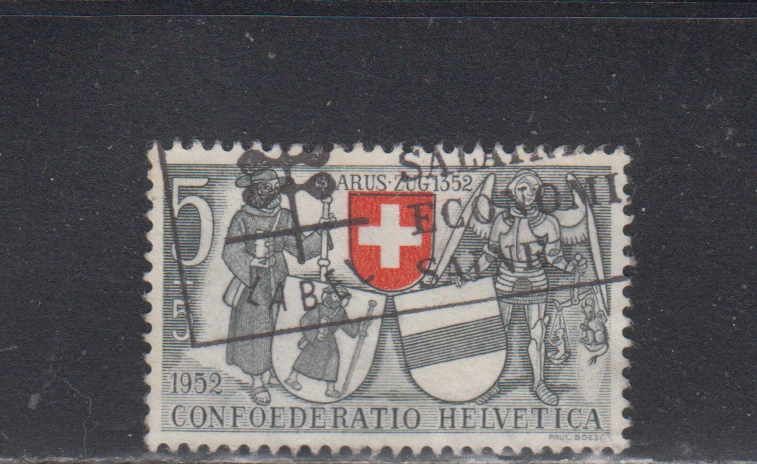SWITZERLAND : 1952 - USED - SCOTT # B212   SEMI-POSTAL  EMBLEMES - Image 1 of 1