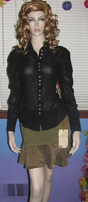 NUEVA BLUSA DA NANG Algodón Transparente Botón Cuentas XS S M $150 Foto 1 de 4