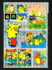 Pokemon SEALED Japanese PRISM HOLO Rare Anime STICKER SHEET Charizard Mew Mewtwo - Picture 1 of 2