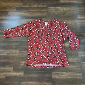DISNEY Mickey Mouse Oberteil Pyjama Gr. XL Waffel Thermo schwarz rot Popcorn Top Only - Bild 1 von 6