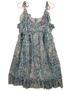 KoKo +Mason Tiered Ruffle Dress Empire Waist Size Large Metallic Fairy Flowy NEW - Picture 1 of 10