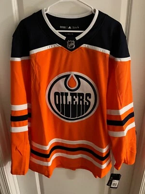$180 Adidas Climalite Edmonton Oilers Orange Hockey NHL Jersey Size 50 CA7086 - Image 1 of 4