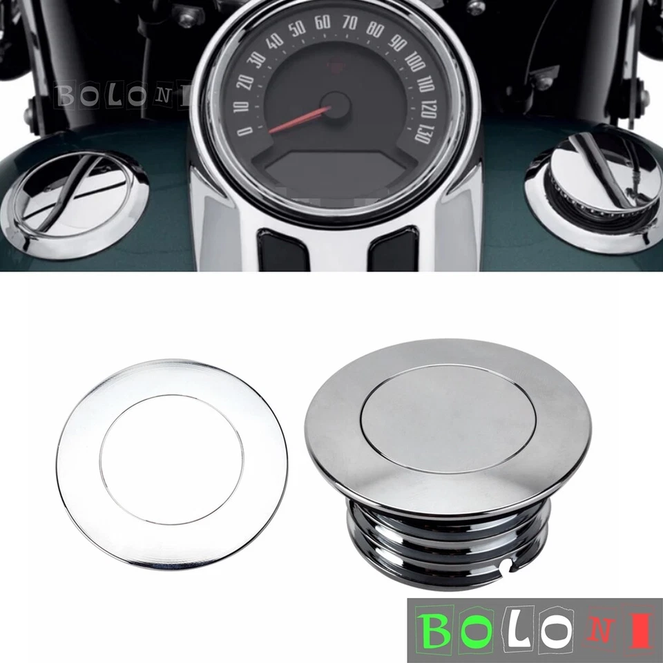 Tapas de tanque de gasolina para Harley Softail Slim FLSL Sport Glide FLSB Fat Boy 2018-22 Foto 1 de 4
