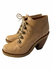 Rachel Comey Women’s Brown Leather Block Heel Lace Up Boots Casual Sz 7 - Picture 1 of 12
