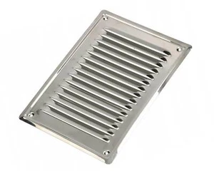 Metal Ventilación Reja 165mm x 230mm Acabado En Cromo Pulido Con Fly Pantalla - Imagen 1 de 3