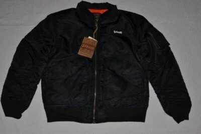 AUTHENTIC Schott NYC Nylon Flight Satin CWU Jacket Black 9335 NEW ALL SIZES - Image 1 of 4