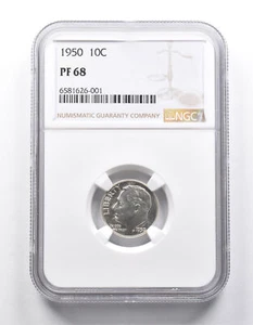 PF68 1950 Roosevelt Dime NGC *9992 - Picture 1 of 3