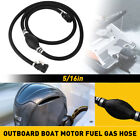 16" Marine Outboard Motor Gas Fuel Hose Line Assembly Oil Tube Tank Connector Ec