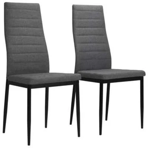 NNEVL Dining Chairs 2 pcs Light Grey Fabric - Picture 1 of 7