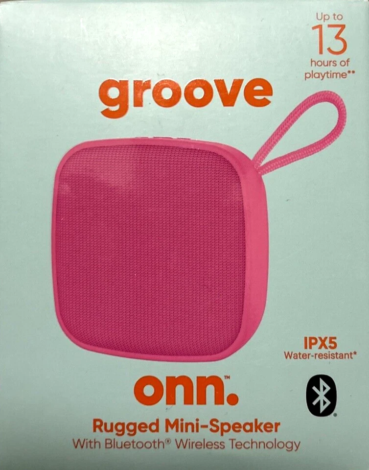 onn. Rugged Mini Wireless Bluetooth Speaker -TWS Technology/Water Resistant-
