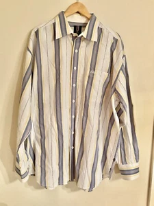 Phat Pharm Men's Dress Shirt Size 3XL Classic Fit Striped Padded Elbow - Picture 1 of 11