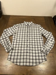 Banana Republic Luxe Flanell Slim Fit Button-Down Hemd Herren Small grau kariert - Bild 1 von 6
