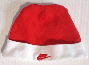 Nike Infant Baby Beanie Hat Red White Swoosh Logo - Sz 0-6 Months - Picture 1 of 3