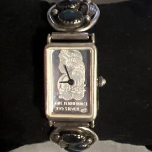 Milor Italy Lady Fortuna Quartz Watch With vintage JJ native abalone Sides .925 - Picture 1 of 24