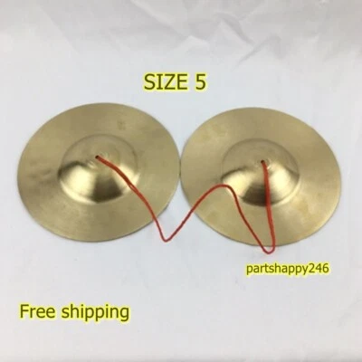 Platillo tailandés instrumentos musicales latón sonido estándar hermoso tamaño 5 pulgadas Foto 1 de 4