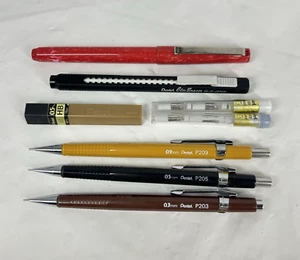 Lote de lápices mecánicos Pentel dibujo dibujo de colección Japón P203 P205 P209 con recargas - Imagen 1 de 10