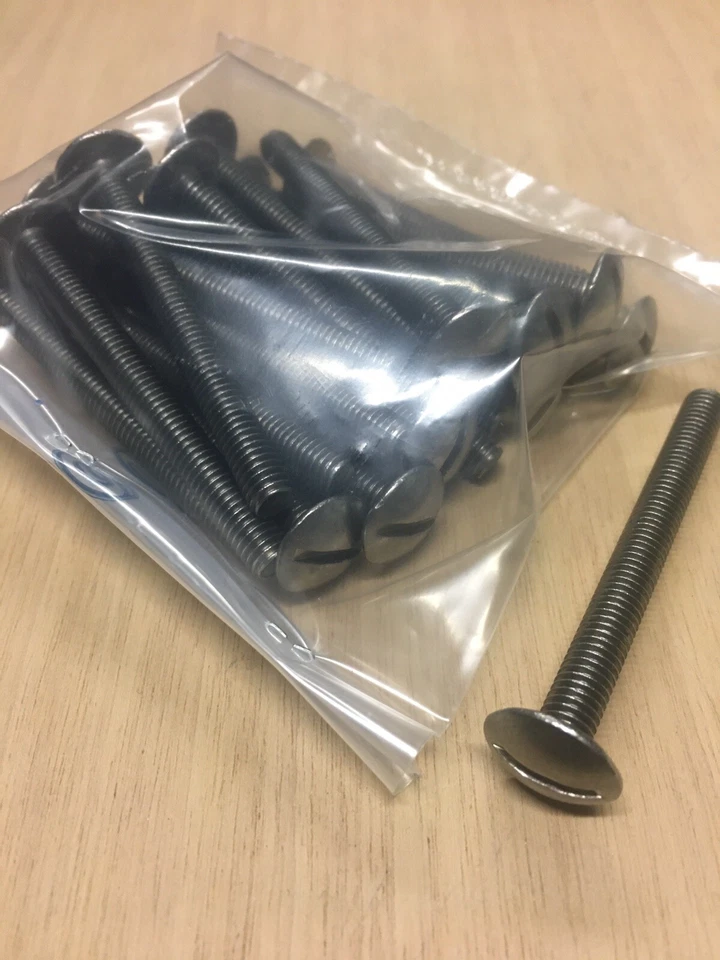 VITE ACCIAIO INOX M6X60 TESTA CILINDRICA BOMBATA INSERTO A TAGLIO FD8  10PZ - Immagine 1 di 1