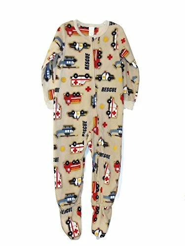 Veículos de resgate cinza masculino cobertor de lã com pés pijama dorminhoco, tamanho 4 - Imagem 1 de 1