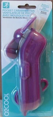 Mosquetón con clip para ventilador de bolsillo O2Cool colores rosa o púrpura - Clip Foto 1 de 4