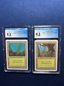 MTG Unlimited Set of 2 Forest Art Versions CGC 9.5 (Blue Label 10) GEM MINT 1993 - Picture 1 of 5