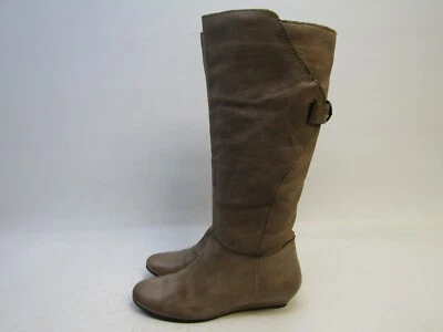 Steven By Steve Madden Talla 8.5 Marrón Cuero Cuña Cremallera Hasta la Rodilla Botas de Moda Foto 1 de 4