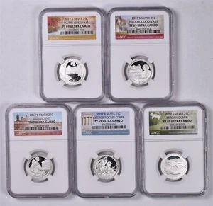 2017-S ATB Silver National Parks 5 Coin Set - NGC PF69 ULTRA CAMEO - Picture 1 of 2