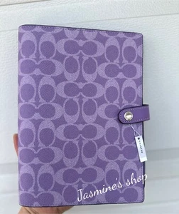 NWT Coach Notebook In Signature Canvas CZ198 Purple Iris - Picture 1 of 8