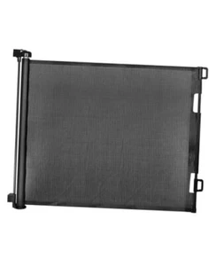 Retractable Baby Gate,Mesh Baby Gate or Mesh Dog Gate,33" 33x55 Inch Black - Picture 1 of 7