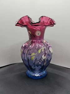 Fenton Mulberry Melon Vase Hand Blown - Picture 1 of 6