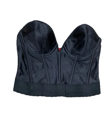 Corsé Bustier vintage negro sin tirantes para mujer 36B Lolita Coquette ropa de club 203 Foto 1 de 4